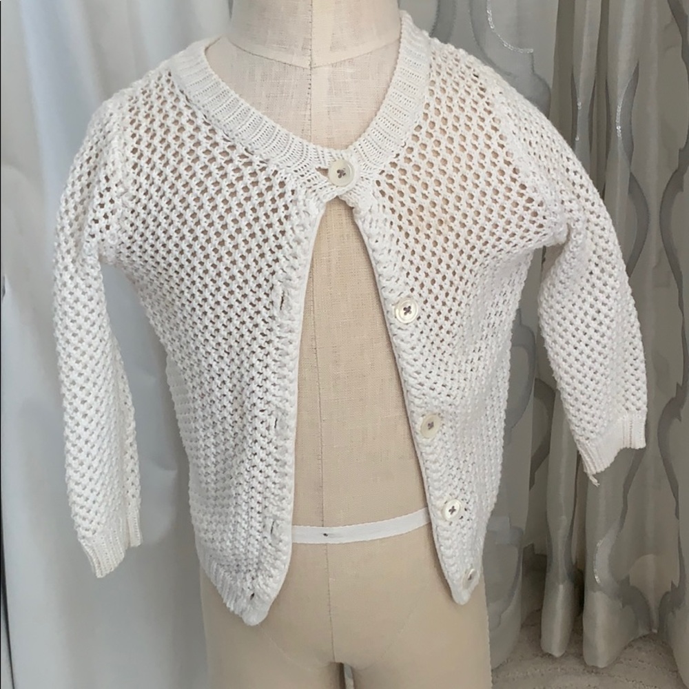 Open knit white cardigan